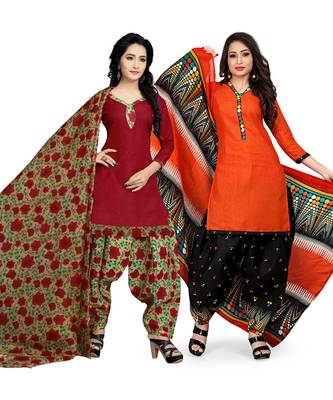 Cotton Printed Combo Salwar With Dupatta (Set Of 2) 1