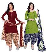 Cotton Printed Combo Salwar With Dupatta (Set Of 2)