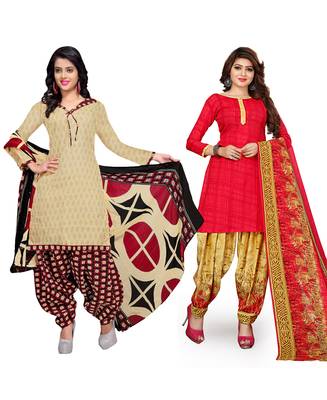 Cotton Printed Combo Salwar With Dupatta (Set Of 2) 1