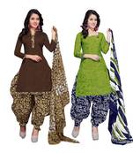 Cotton Printed Combo Salwar With Dupatta (Set Of 2)