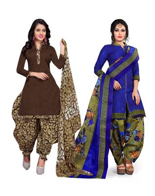 Cotton Printed Combo Salwar With Dupatta (Set Of 2) 1
