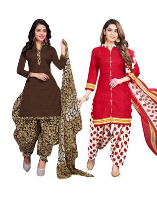 Cotton Printed Combo Salwar With Dupatta (Set Of 2) 1