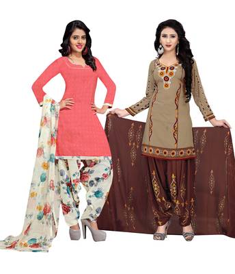 Cotton Printed Combo Salwar With Dupatta (Set Of 2) 1
