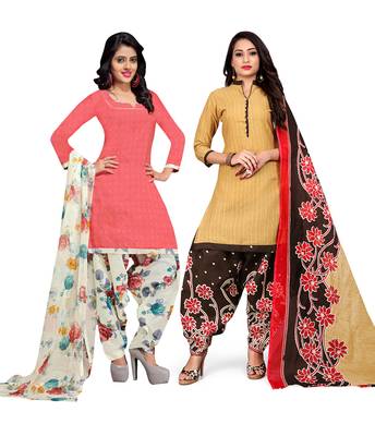 Cotton Printed Combo Salwar With Dupatta (Set Of 2) 1