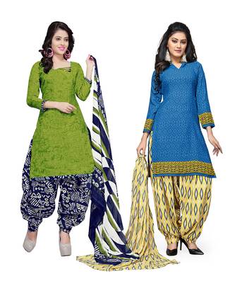 Cotton Printed Combo Salwar With Dupatta (Set Of 2) 1
