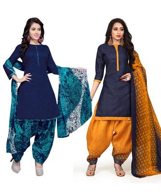 Cotton Printed Combo Salwar With Dupatta (Set Of 2) 1