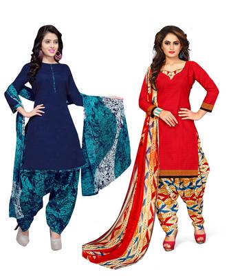Cotton Printed Combo Salwar With Dupatta (Set Of 2) 1