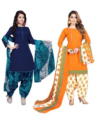 Cotton Printed Combo Salwar With Dupatta (Set Of 2) 1