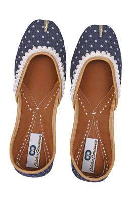 blue solid ethnic women footwear 1