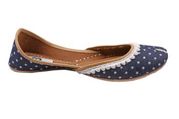blue solid ethnic women footwear 3