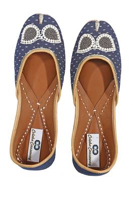 blue solid ethnic women footwear 1