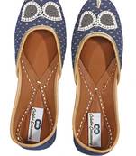 blue solid ethnic women footwear