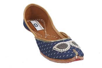 blue solid ethnic women footwear 3