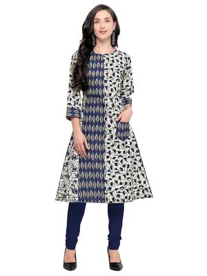Blue printed cotton kurti 1