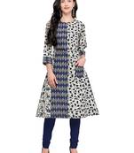 Blue printed cotton kurti