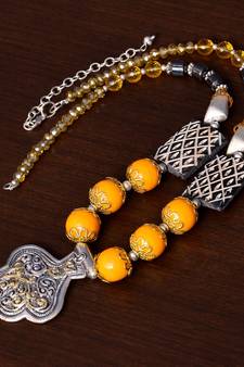 Designer Necklace with German Silver Pendant and Mix Ornaments and Beads PPBJ201