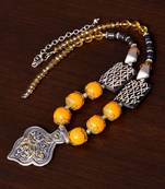 Designer Necklace with German Silver Pendant and Mix Ornaments and Beads PPBJ201