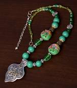 Designer Necklace with German Silver Pendant and Mix Ornaments and Beads PPBJ206