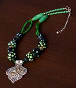 Designer Necklace with German Silver Pendant and Mix Ornaments and Beads PPBJ210