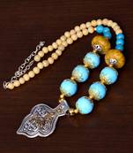 Designer Necklace with German Silver Pendant and Mix Ornaments and Beads PPBJ212