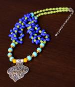 Designer Necklace with German Silver Pendant and Mix Ornaments and Beads PPBJ213