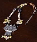 Designer Necklace with German Silver Pendant and Mix Ornaments and Beads PPBJ215