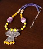 Designer Necklace with German Silver Pendant and Mix Ornaments and Beads PPBJ216