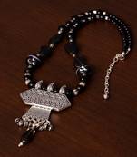 Designer Necklace with German Silver Pendant and Mix Ornaments and Beads PPBJ219