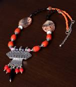 Designer Necklace with German Silver Pendant and Mix Ornaments and Beads PPBJ221