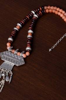 Designer Necklace with German Silver Pendant and Mix Ornaments and Beads PPBJ224