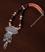 Designer Necklace with German Silver Pendant and Mix Ornaments and Beads PPBJ224
