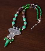 Designer Necklace with German Silver Pendant and Mix Ornaments and Beads PPBJ227