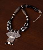 Designer Necklace with German Silver Pendant and Mix Ornaments and Beads PPBJ229