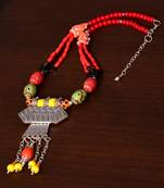 Designer Necklace with German Silver Pendant and Mix Ornaments and Beads PPBJ230