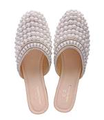 White solid ethnic women footwear