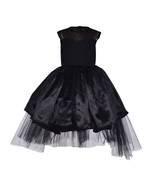 Black Plain Satin Kids Girl Gowns