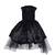 Black Plain Satin Kids Girl Gowns