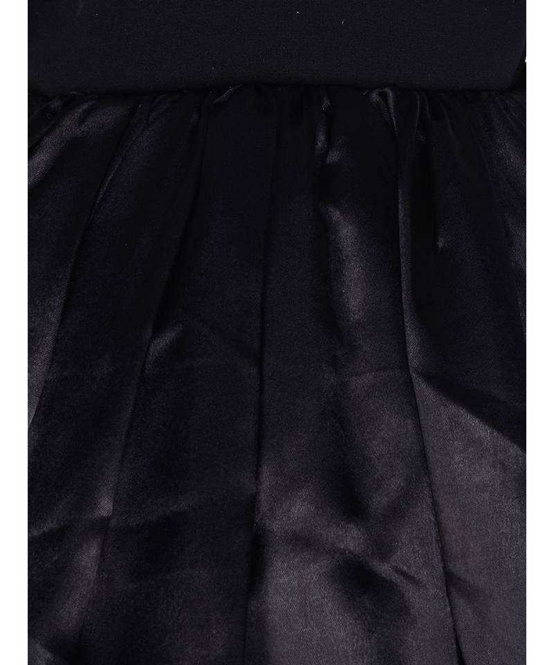 Black Plain Satin Kids Girl Gowns
