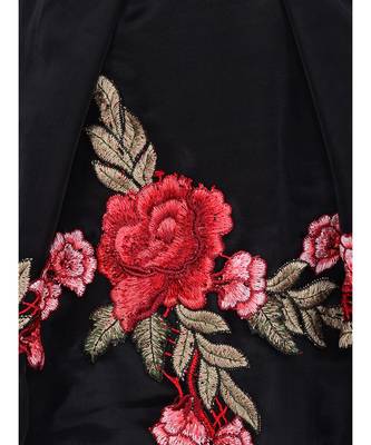 Black Embroidered Net Kids Girl Gowns 2