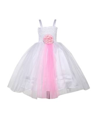 White Plain Net Kids Girl Gowns 1