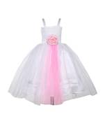 White Plain Net Kids Girl Gowns