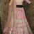 Glamorous Baby Pink Resham, Zari, Sequins, and Dori Embroidered Art Silk Fabric Indian Bollywood Lehenga Dress