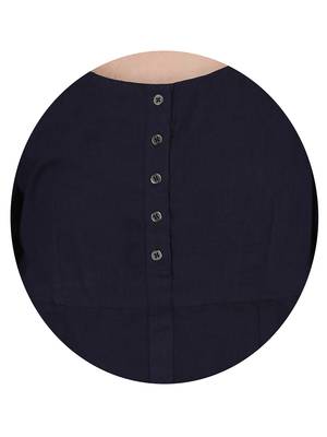 Navy-blue embroidered cotton kurti 5