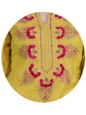 Yellow solid cotton kurti 5