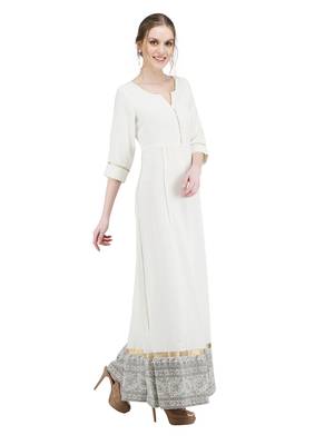Off-white printed cotton kurti 2
