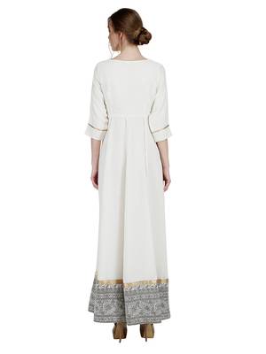 Off-white printed cotton kurti 4