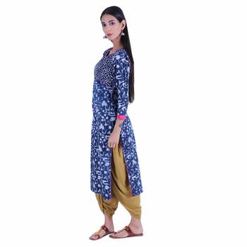 Blue printed cotton kurti 2
