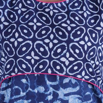 Blue printed cotton kurti 5