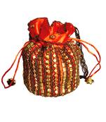Designer Potli Bag with Beadwork For Women Orange