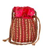 Designer Potli Bag with Beadwork For Women Magenta